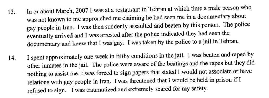 Excerpt from Dadashzadeh's affidavit.